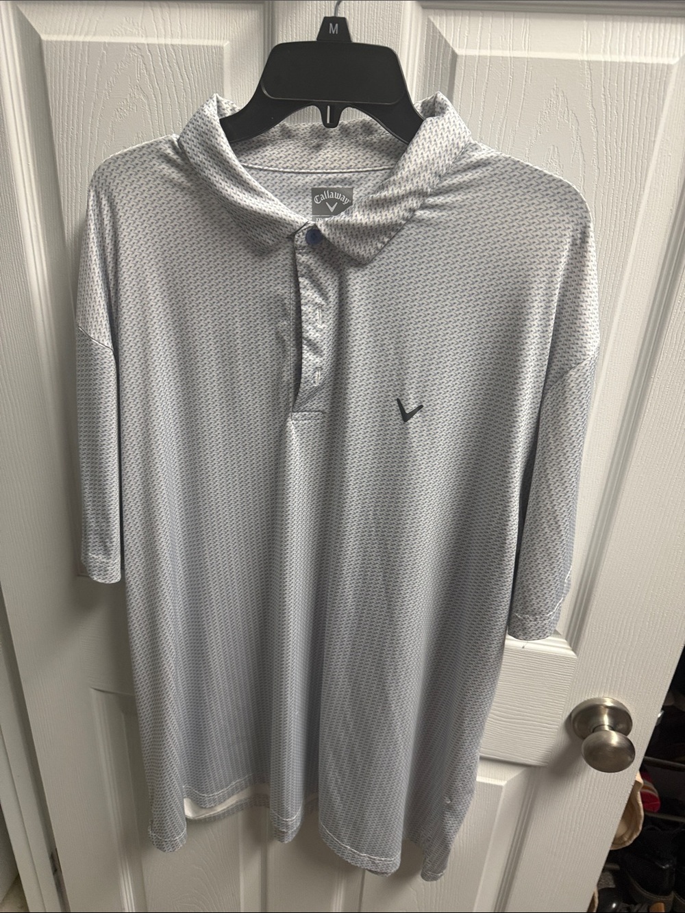 Callaway Men’s Light Gray Micro-Pattern Performance Polo